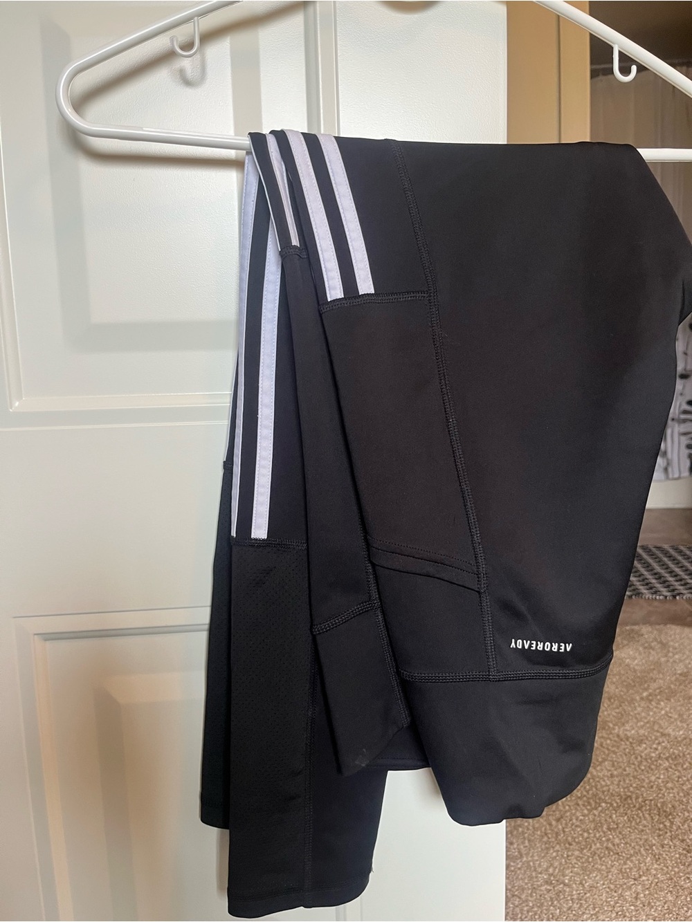 adidas Black Leggings with White Triple Stripes